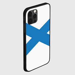 Чехол для iPhone 12 Pro Max Военно-морской флот: Андреевский флаг, цвет: 3D-черный — фото 2