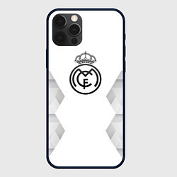 Чехол для iPhone 12 Pro Max Real Madrid white poly, цвет: 3D-черный
