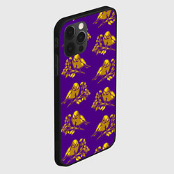 Чехол для iPhone 12 Pro Max Золотые птички на индиго, цвет: 3D-черный — фото 2