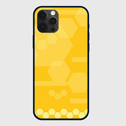 Чехол для iPhone 12 Pro Max Геометрические фигуры желтые, цвет: 3D-черный