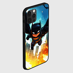 Чехол для iPhone 12 Pro Max Бэтмен летит по горящему городу, цвет: 3D-черный — фото 2
