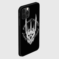 Чехол для iPhone 12 Pro Max Саурон и руны кольца Властелин колец, цвет: 3D-черный — фото 2