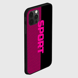 Чехол для iPhone 12 Pro Max Sport чёрно-розовый пополам, цвет: 3D-черный — фото 2