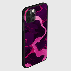 Чехол для iPhone 12 Pro Max Узоры фиолетового и розового цвета, цвет: 3D-черный — фото 2