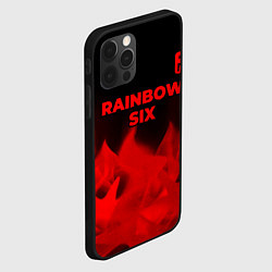 Чехол для iPhone 12 Pro Max Rainbow Six - red gradient посередине, цвет: 3D-черный — фото 2