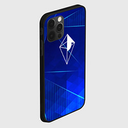 Чехол для iPhone 12 Pro Max No Mans Sky blue poly, цвет: 3D-черный — фото 2
