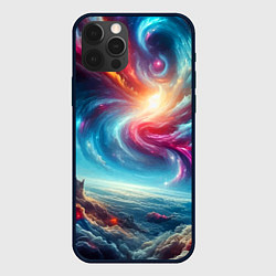 Чехол для iPhone 12 Pro Max Fantastic neon space landscape - ai art fantasy, цвет: 3D-черный