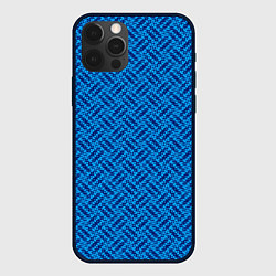 Чехол для iPhone 12 Pro Max Сине-голубой текстурированный, цвет: 3D-черный