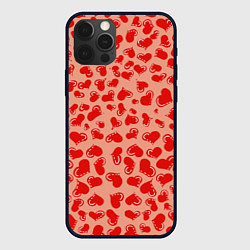 Чехол для iPhone 12 Pro Max Сердца любви, цвет: 3D-черный