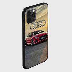 Чехол для iPhone 12 Pro Max Audi RS 7 на закате солнца, цвет: 3D-черный — фото 2