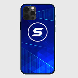 Чехол для iPhone 12 Pro Max Skillet blue poly, цвет: 3D-черный