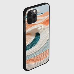 Чехол для iPhone 12 Pro Max Персиковые волны, цвет: 3D-черный — фото 2