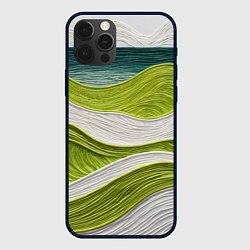Чехол для iPhone 12 Pro Max Лаймовые волны, цвет: 3D-черный