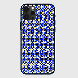 Чехол для iPhone 12 Pro Max Киберпанк шестиугольники синие, цвет: 3D-черный