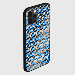 Чехол для iPhone 12 Pro Max Киберпанк шестиугольники синие, цвет: 3D-черный — фото 2