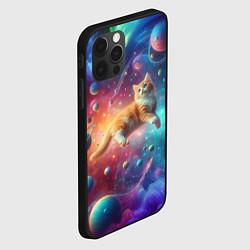 Чехол для iPhone 12 Pro Max Рыжий космический котёнок - неоновое свечение, цвет: 3D-черный — фото 2