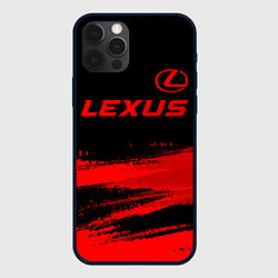 Чехол для iPhone 12 Pro Max Lexus - red gradient посередине, цвет: 3D-черный