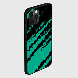 Чехол для iPhone 12 Pro Max The color is black and turquoise, цвет: 3D-черный — фото 2