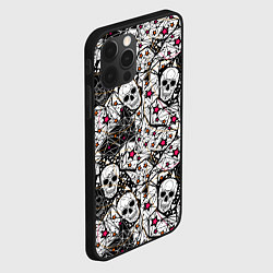 Чехол для iPhone 12 Pro Max Черепа и красные звезды, цвет: 3D-черный — фото 2