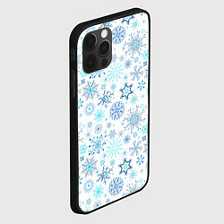 Чехол для iPhone 12 Pro Max Бирюзовые снежинки, цвет: 3D-черный — фото 2
