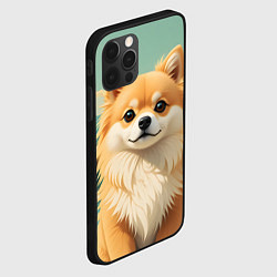 Чехол для iPhone 12 Pro Max Шпиц и пальмы, цвет: 3D-черный — фото 2