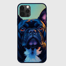 Чехол для iPhone 12 Pro Max Вечер и бульдог, цвет: 3D-черный