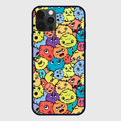 Чехол для iPhone 12 Pro Max Милые монстрики пришельцы, цвет: 3D-черный