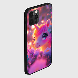 Чехол для iPhone 12 Pro Max Единорог и светлячки, цвет: 3D-черный — фото 2