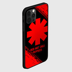 Чехол для iPhone 12 Pro Max Red Hot Chili Peppers - red gradient, цвет: 3D-черный — фото 2