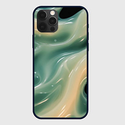 Чехол для iPhone 12 Pro Max Лазурная слизь на черном текстура, цвет: 3D-черный