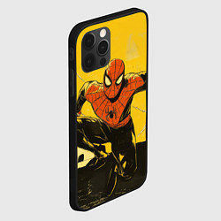 Чехол для iPhone 12 Pro Max Человек - паук, цвет: 3D-черный — фото 2