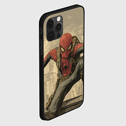 Чехол для iPhone 12 Pro Max Человек-паук готов спасать мир, цвет: 3D-черный — фото 2