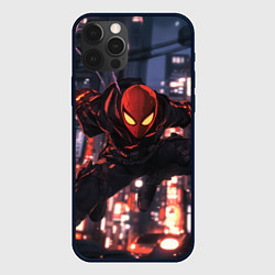 Чехол для iPhone 12 Pro Max Человек паук в черном, цвет: 3D-черный