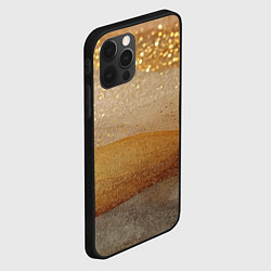 Чехол для iPhone 12 Pro Max Бежевые блестяшки текстура, цвет: 3D-черный — фото 2