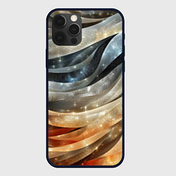 Чехол для iPhone 12 Pro Max Блестящая волнистая текстура, цвет: 3D-черный