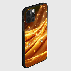Чехол для iPhone 12 Pro Max Золотая ткань с блестками, цвет: 3D-черный — фото 2