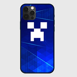 Чехол для iPhone 12 Pro Max Minecraft blue poly, цвет: 3D-черный