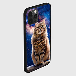 Чехол для iPhone 12 Pro Max Сибирская кошка в космосе, цвет: 3D-черный — фото 2