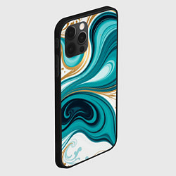 Чехол для iPhone 12 Pro Max Бирюза и золото, цвет: 3D-черный — фото 2