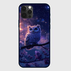 Чехол для iPhone 12 Pro Max Ночная сова на ветке, цвет: 3D-черный
