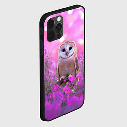 Чехол для iPhone 12 Pro Max Сова на блестящем фоне, цвет: 3D-черный — фото 2