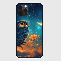 Чехол для iPhone 12 Pro Max Сова на фоне ночного неба, цвет: 3D-черный