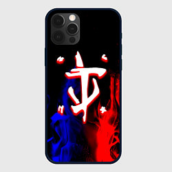 Чехол для iPhone 12 Pro Max Doom flame neon, цвет: 3D-черный