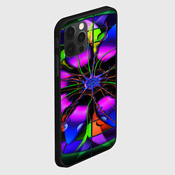 Чехол для iPhone 12 Pro Max Неоновая психоделика лепестки, цвет: 3D-черный — фото 2