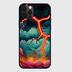 Чехол для iPhone 12 Pro Max Молнии в виде разлома, цвет: 3D-черный