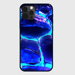 Чехол для iPhone 12 Pro Max Объемные плиты в неоновом свечение, цвет: 3D-черный