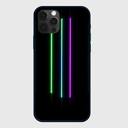 Чехол для iPhone 12 Pro Max Neon stripes, цвет: 3D-черный