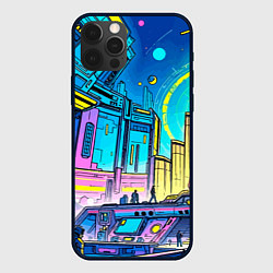Чехол для iPhone 12 Pro Max Космический город, цвет: 3D-черный