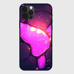 Чехол для iPhone 12 Pro Max Розовая текстура разлом плит, цвет: 3D-черный