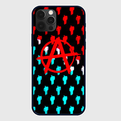 Чехол для iPhone 12 Pro Max Анархия человечки паттерн, цвет: 3D-черный